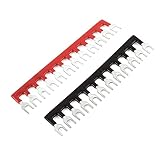 Uxcell　圧着端子 ターミナル 連鎖形 　ブラック　レッド　12 x 6mm　100 x 21mm　2個