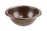 Premier Copper Products LR12RDB Small Round Self Rimming Hammered Copper Sink, Oil Rubbed Bronze [並行