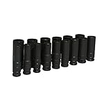 Urrea 73214M 1/2-Inch Drive Impact Socket Set with Clips and Rail 10mm-24mm 15-Piece [並行輸入品]