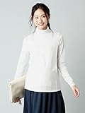 Angeliebe エンジェリーベ マタニティ 授乳口付き 綿混 やわらか フライス タートルネック Tシャツ 妊婦服 産前 産後 長袖 S ～ M オフホワイト 22071 22071201