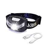 インテリジェントセンサーヘッドトーチ、LEDヘッドランプヘッドトーチ防水屋外灯USB充電式ランニング、ウォーキング、キャンプ、読書、ハイキング、アウトドアスポーツ