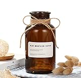 Ericotry 500ml / 16オンス 装飾ガラスボトル アンバーガラス 花瓶 つぼ 花瓶 薬瓶 ヴィンテージガラスフラワー花瓶 クリエイティブなロープデザイン ホームデコレーション