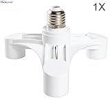 ELINKUME E26/E27口金 3灯シーリングライト LED電球用 照明器具 天井照明ソケット　LED電球 ソケット 3分岐　アダプター　ホルダー　ソケット　スプリッタ (3分岐ソケット　1個)