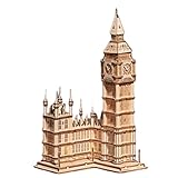 つくるんです® 日本語説明書付 3D ウッドパズル オーナメントシリーズ (ビッグベン)