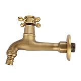 蛇口 - Dewin 洗面台 洗濯機 真鍮 クラシック 十字 取手 G1/2 ガーデニング 壁掛け式 (Size : L)