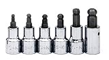 SK 19756 6 Piece 3/8-Inch Drive 3-Millimeter to 10 Millimeter Ball Hex Bit Set [並行輸入品]