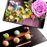 母の日ギフト 和風プリザーブドフラワー＆ひとくち上生菓子セット「麗日（れいじつ）」 クリア箪笥箱入り 母の日メッセージカード付き