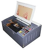 テンハイTEN-HIGH CO2レーザー彫刻機切断機 400mm*400mm 40W 110V 非金属対応 回転軸付き 電動昇降付き USBポート 必要な付属品一式フルセット