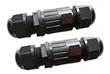 COOLWEST 2 PACK Ip68 M16 Black Plastic Waterproof Cable Gland Connector ,Cable Range 4-7MM, Shielded