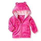 ベビー服　コート　キッズ　ジャケット　アウターウェア　赤ちゃん　秋冬　長袖　柔らかい　ソフト　フード付き　可愛い　防寒　男女兼用 (L, ローズピンク)