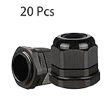 uxcell ケーブルグランド ナイロン製ブラック M32 IP68 TRS 16mm-21mmワイヤ径 20個入り