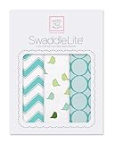 スワドルデザインズ おくるみ ライト シェブロン&リトルチッキー&モッドサークル ターコイズ 3枚セット SD-360TQ 【日本正規品】
