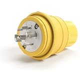 Woodhead 26W81 Watertite Wet Location Locking Blade Plug, 3-Phase, 5 Wires, 4 Poles, NEMA L21-20 Con