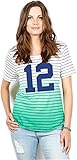 NFLシアトル・シーホークスレディース12thファンストライプDip Dye T、グリーン、ミディアム