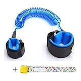 Ostekin 迷子防止紐 カット防止 2.5m 伸び縮可 360度回転可能 迷子用バンド1個セッ 子供の安全を守り ブルー