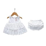 ベイビー服 女の子 Pojourノースリーブトップス Ｔシャツ+パンツ ガールズかわいいキャミソール 子供ギフト 通気 綿 80cm 白