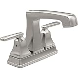 Delta 2564-SSTP-DST Ashlyn Two Lever Handle Centerset Bathroom Faucet with Plastic Pop-Up Drain, Sta