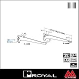 e-kanamono ロイヤル 棚受け 木棚用ブラケット R-132W 350 クローム ※片側のみ（左右セットではありません）