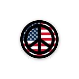 マニアックコレクション(maniac collection) ピースマーク 缶バッジ Peace symbol 54mm キャップ 帽子 バックパック リュック 缶バッチ アメリカ 平和 象徴 記念 丸形 ワンポイント かわいい シンボル (D国旗ピースマーク黒)