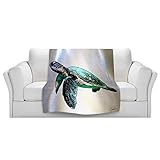 ブランケットウルトラソフトFuzzy 4サイズ！DIANOCHEデザインからby Corina Bakke Sea Turtle IIホームDecor Unique Designer芸術的スタイリッシ