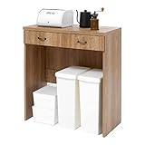 LOWYA ロウヤ キッチンラック スリム キッチン収納 ゴミ箱収納 ゴミ箱 上 作業台レンジ台 幅90cm