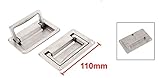 Cupboard個付きドア110 x 70 mm長方形形状Recessedプルハンドルシルバートーン2個入り