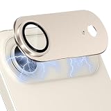 Hinnwer カメラカバー iPhone 17 Air 用の カメラ保護 アルミ合金一体製 9H強化ガラス 全面保護 耐衝撃 高透過率 黒縁取り 露出オーバー防止【1枚】アイフォン17 Air カメラフィルム 用の - ライトゴールド