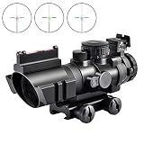 ライフルスコープ 4x32 TA31タイプ サイドレール付き ３カラーレティクル発光 シーグリーンコート 防霧 防水 耐衝撃 BK