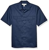 [Amazon Essentials] ワークシャツ 防シミ・シワ加工 半袖 メンズ ネイビー L