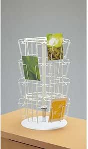 Amazon Co Jp 卓上ポストカード回転ラック ホワイト 文房具 オフィス用品