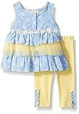 Little Lass Baby Girls' 2 Pc Capri Set Daisy Chambray 18M [並行輸入品]