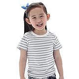 Domybest　子供服　Tシャツ　ボーダー Tシャツ 半袖　キッズ Tシャツ　トップス 女の子　男の子　ガールズ ストライプ　春　夏　通園 日常着　ルームウエア カジュアル　 (110（3-4歳）,