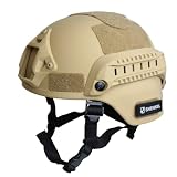 SHENKEL シェンケル MICH 2000 PJタイプ タクティカルヘルメット ヘルメット サイドレール NVGマウント (タン TAN) サバゲーワッペン付き タクティカルヘルメット