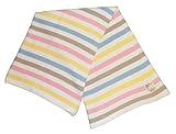 Gorgeous 100% Super Soft Organic Cotton Baby Pram/Crib Blanket or Shawl - Knitted Girl PASTEL Stripe
