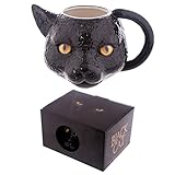 Novelty Black Cat Head Shaped Mug