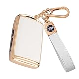 [PIMOHI] 新型マツダ適合 キーケース CX8 CX5 CX30 MX30 CX60 CX-30 CX-8 ロードスター スマートキーケース キーカバー レザー調TPU製 本革キーホルダー (白金)