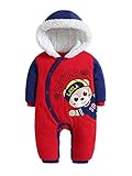 (チェリーレッド) CherryRed ベビー＆キッズ用 ファション カバーオール ロンパース 着ぐるみ キッズコスチューム 子供 男の子 女の子 出産 祝い パジャマ 防寒着 スウェット レッド