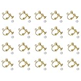 YFFSFDC イヤリングパーツ 10ペア 20個入 丸皿タイプ ジュエリー イヤリング金具 ネジバネ式 ピアスパーツ DIY ハンドメイド 基礎金具