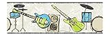 York Wallcoverings CK7782BSMP Candice Olson Kids Rock N Roll Wallpaper Memo Sample, 8-Inch x 10-Inch