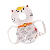 JOKnet ベビー ヘッドガード リュック キッズ 赤ちゃん 転倒防止 ベビー用品 安全 クッション ベビーヘルメット ネコ(ホワイト) F