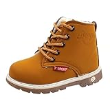 Tonsee キッズ ブーツ 赤ちゃん ベビーシューズ 男の子 女の子 マーティンブーツ スニーカー 子供靴 PUレザー 防寒 滑り止め 13CM-18CM (15CM, イエロー)