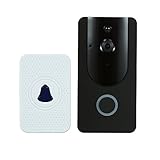 KKmoon 720P WiFiビジュアルインターホン ドアホン 100万画素 8GTFカード内蔵 Android/IOS APP制御・ Amazon Alexa/Echo ホーム音声制御・PIRモー
