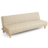 ソファ ソファー ベッド ソファベッド 2人掛け リクライニング ファブリック シングル ライトブラウン