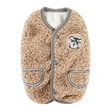 Jimjis 犬服 秋冬 サンゴベルベット 犬の冬服 暖かい ペット服 厚い ドッグウェア パーカー 小中型犬 防寒 着脱簡単 抜け毛防止 ペット用品 ペット衣類 小型犬 中型犬洋服 猫服