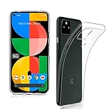 FOR Google pixel 5A 5G ケース 透明TPU素材 薄型 軽量 指紋防止 耐衝撃 擦り傷防止 柔らかい手触り 対応 Google pixel 5A 5G 用の全面保護カバー PCduoduo