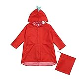 chrikathyベビー恐竜動物レインコートwithバッグボーイズガールズ子供ボタンポケット幼稚園服レインウェア L