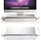 day-village PC モニタースタンド アルミ製 モニター台 机上台 USBポート付き キーボード収納 モニターラック シルバー おしゃれ 机上ラック 液晶モニター台 デスク 卓上
