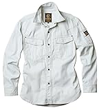 EVEN RIVER US-1106 55 フィッシャーストライプシャツ シルバー オールシーズン用 L