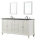 Direct洗面化粧台シンク6070d9-wbkクラシックパールホワイトwith Granite Vanity Top inブラック 70" 6070D9-WBK-2M 1