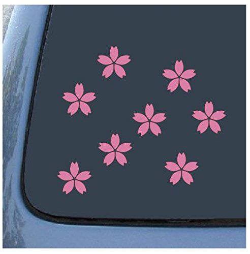 桜 さくら サクラ 花 花びら Cherry Blossom Petals Leaf シルエット マーク ステッカー シール デカール 分割型 8個セット 5cm ピンク 文具百貨